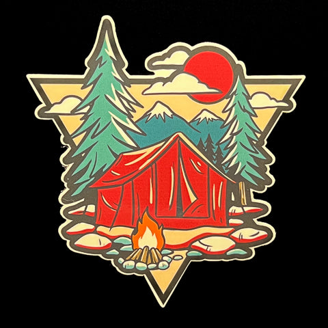 Tent in the Woods Sticker